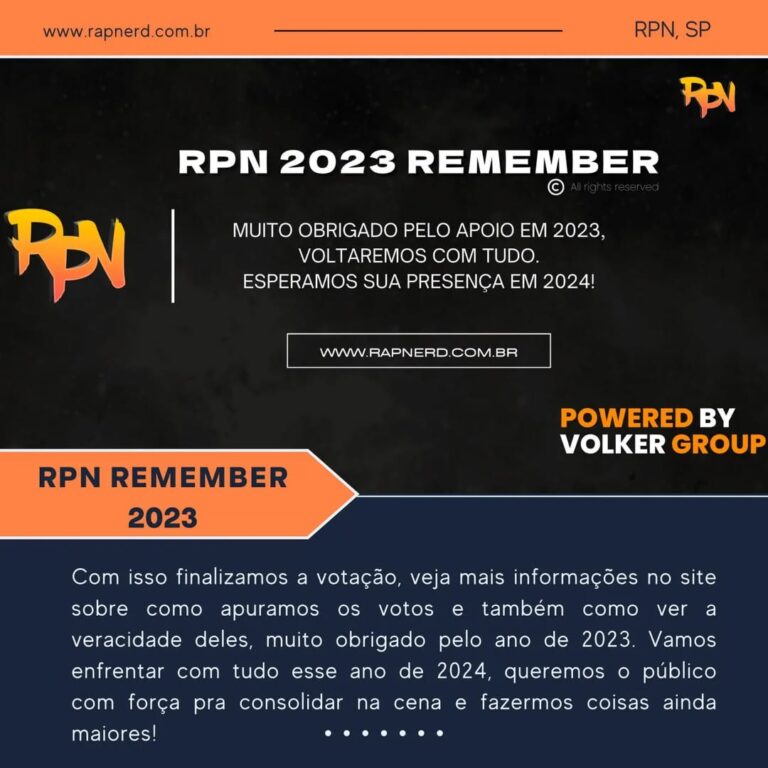 RPN REMEMBER 2023 – Votação Popular do Portal Rap Nerd!