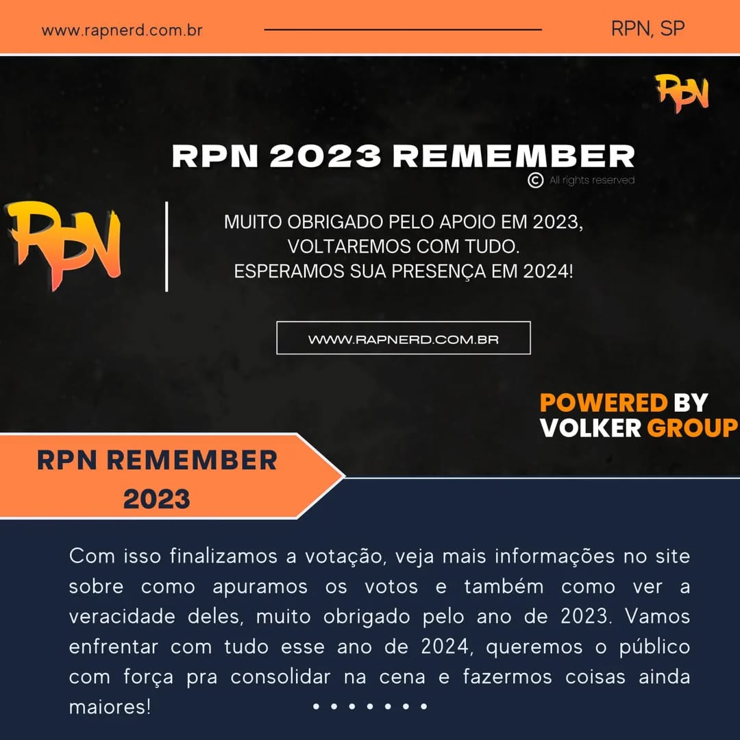 RPN REMEMBER 2023 – Votação Popular do Portal Rap Nerd!